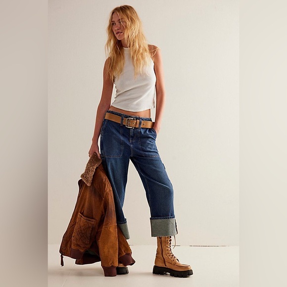 Free People Denim - NWT Free People Major Leagues Mid Rise Cuffed Crop Jeans